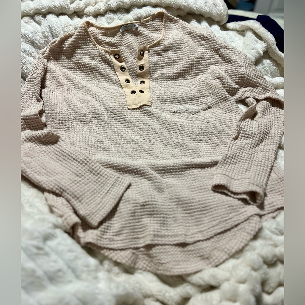 Light Beach to Boat Waffle Long Sleeve Shirt